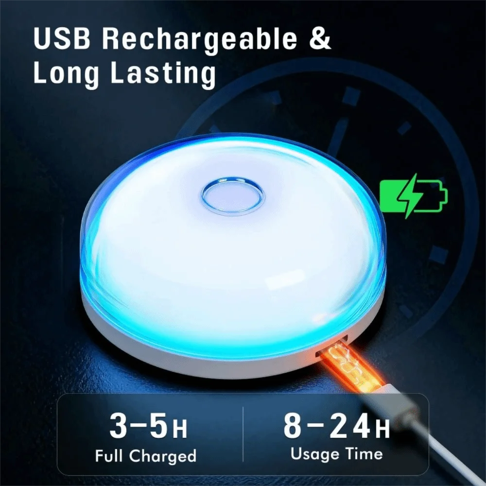 Magnetic Charging Shower Light Wireless Magnetic IP Waterproof Ambient Light 15 RGBW Colors Rechargeable Mood Light Living Room