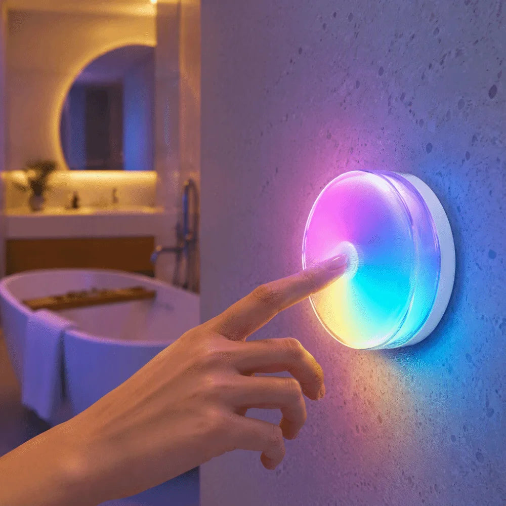 Magnetic Charging Shower Light Wireless Magnetic Color Changing Ambient Light IP Waterproof 15 RGBW Colors Mood Light Indoor