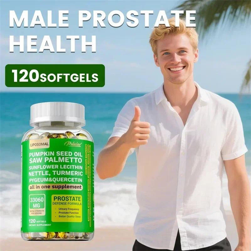 Prostate Support Supplement - DHT Blocker, Promotes Urinary and Prostate Health, Benefits Men's Health - Vegan