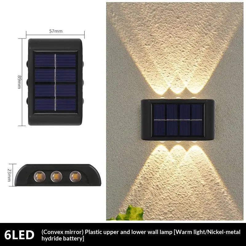 Solar Wall Lamp Outdoor Waterproof Solar Fence Lights Solar Powered Up Down Lighting Garden Yard Street Decoration Wall Lights